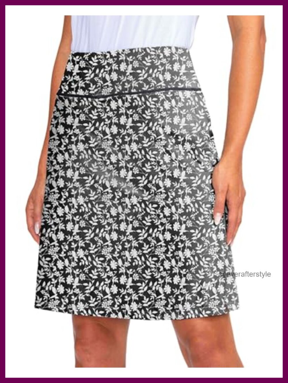 20" Knee Length Skort with 7" Built-in Shorts UPF50+ Athletic Golf Tennis